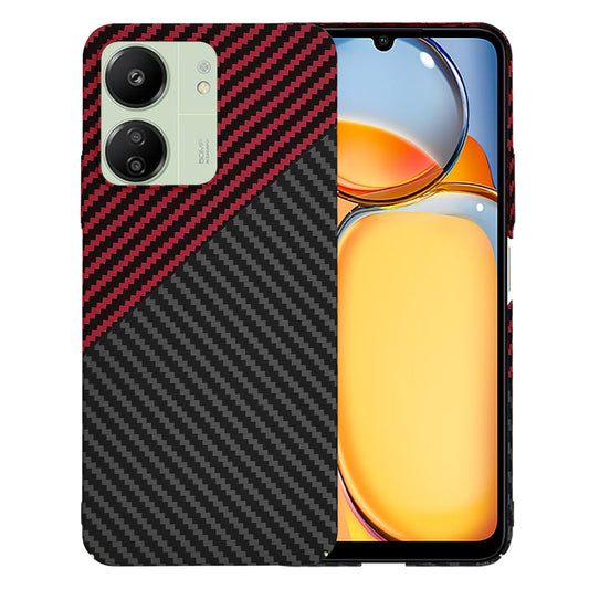 Tok Xiaomi Redmi 13C 5G / 13C / Poco C65-hez, Techsuit, Carbonite FiberShell, Fekete Piros