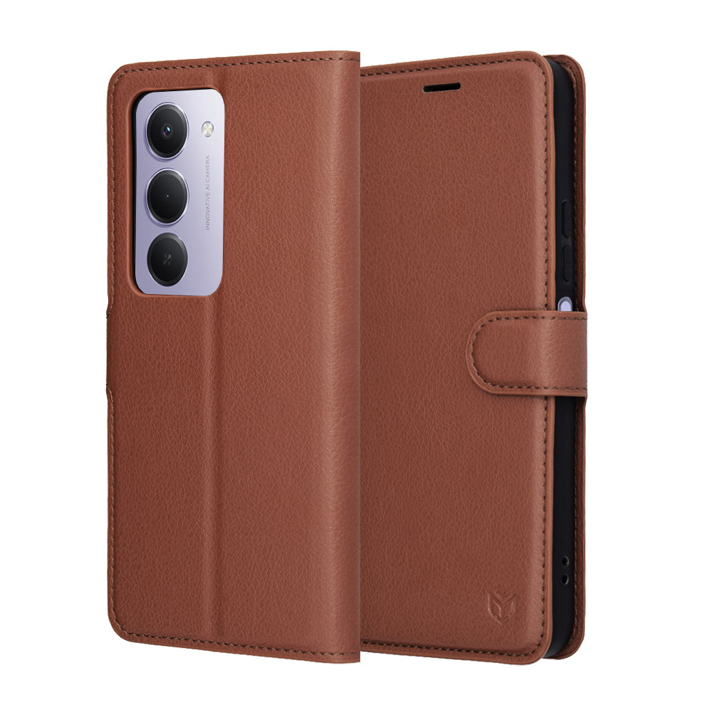 Tok a Xiaomi Redmi 15 5G / 15 4G készülékhez, Techsuit, Leather Folio, Barna