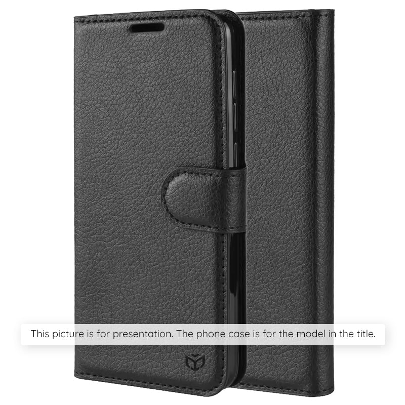 Tok Xiaomi Redmi 15 5G / 15 4G-hez, Techsuit, bőr folio, fekete