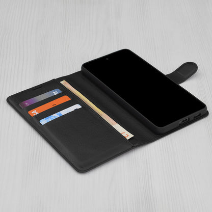 Tok Xiaomi Redmi 15 5G / 15 4G-hez, Techsuit, bőr folio, fekete
