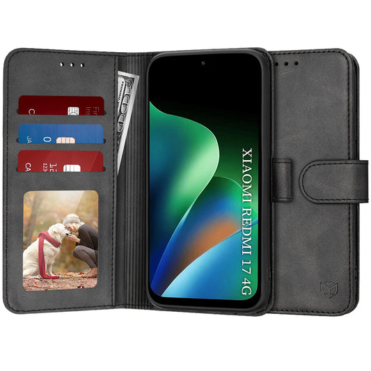 Tok Xiaomi Redmi 17 5G / 17 4G-hez, Techsuit, Diary Book, Fekete