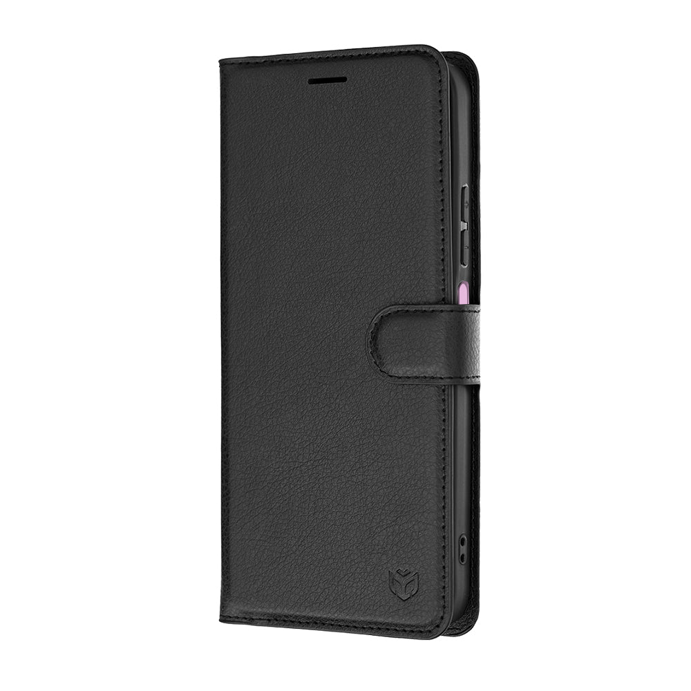 Tok Xiaomi Redmi 17C 5G-hez, Techsuit, bőr folio, fekete