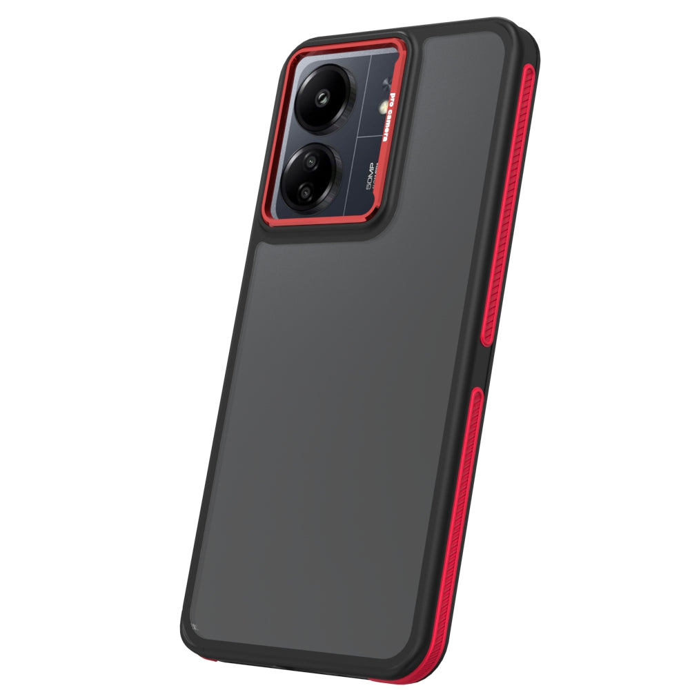 Tok Xiaomi Poco M6 / Redmi 13C 5G-hez, OEM, Kristály Fekete, Piros