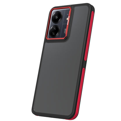 Tok Xiaomi Poco M6 / Redmi 13C 5G-hez, OEM, Kristály Fekete, Piros