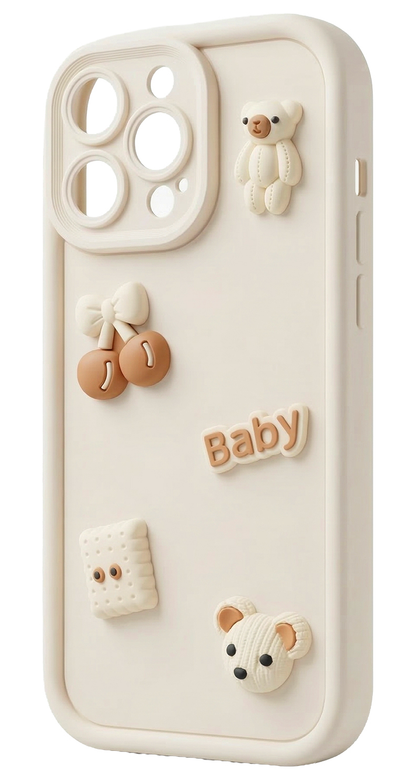 Case for Xiaomi Redmi Note 15 Pro 5G, OEM, Ultra Trendy 3D Bear, Beige