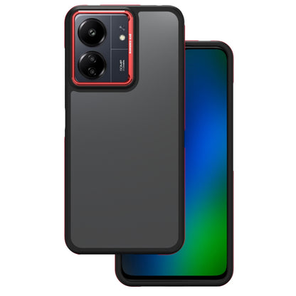 Tok Xiaomi Poco M6 / Redmi 13C 5G-hez, OEM, Kristály Fekete, Piros