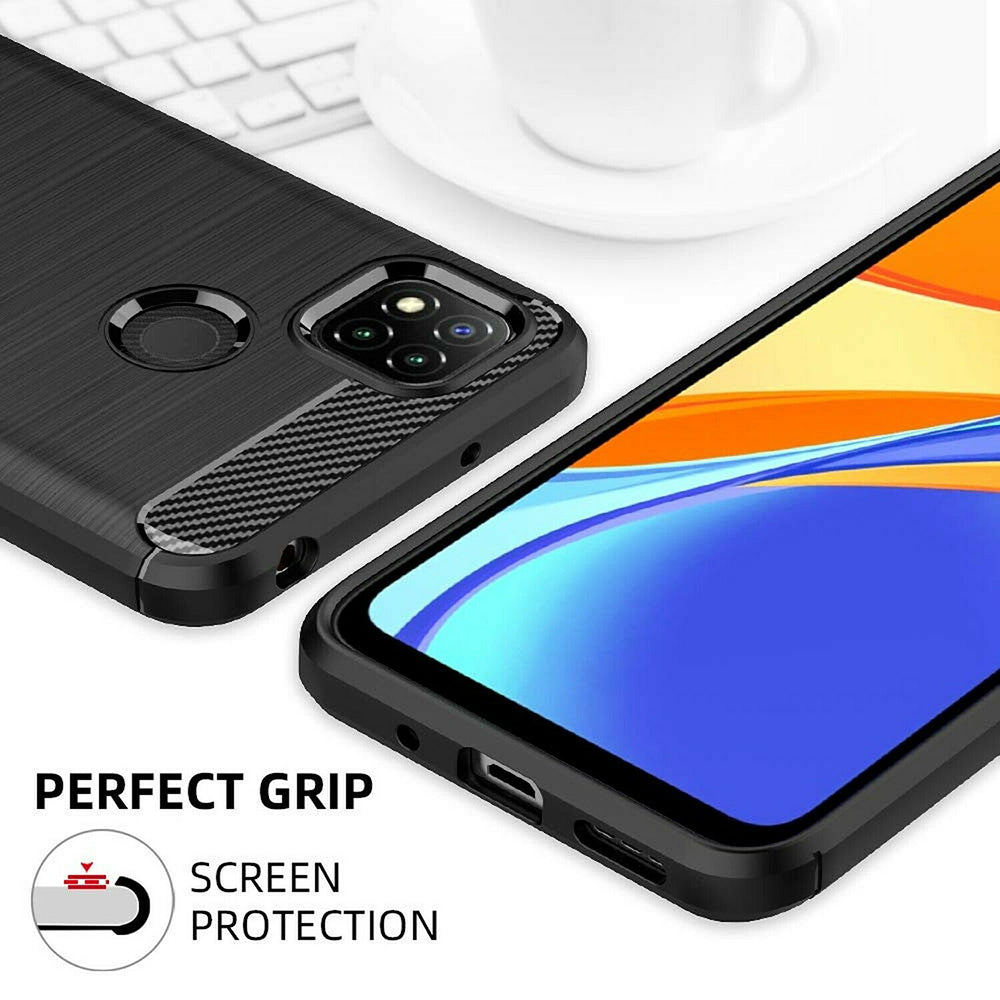 Tok Xiaomi Redmi 9C NFC / 9C-hoz, Techsuit, karbon, fekete