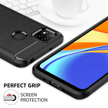 Tok Xiaomi Redmi 9C NFC / 9C-hoz, Techsuit, karbon, fekete