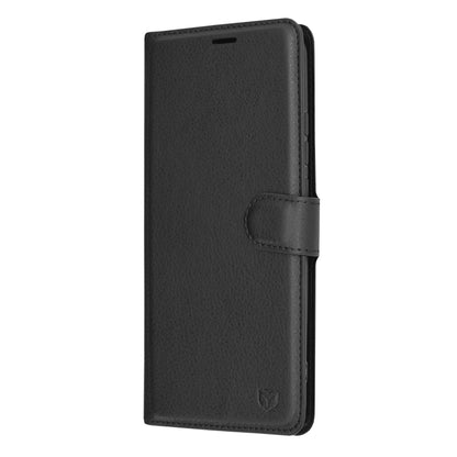 Tok Xiaomi Redmi 9C NFC / 9C-hoz, Techsuit, bőr folio, fekete