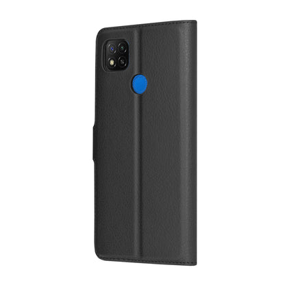 Tok Xiaomi Redmi 9C NFC / 9C-hoz, Techsuit, bőr folio, fekete
