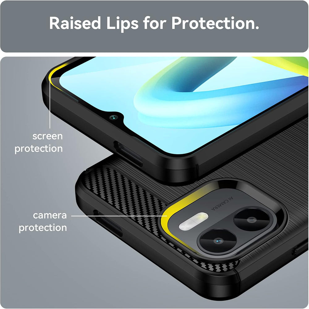 Tok Xiaomi Redmi A2 / A1-hez, Techsuit, karbon, fekete