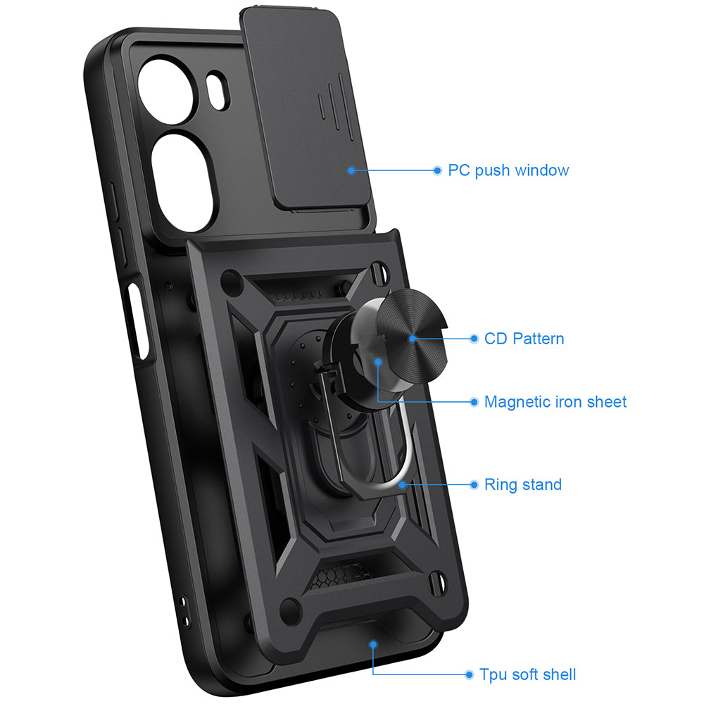 Tok Xiaomi Redmi A7 Pro 4G-hez, Techsuit, CamShield, Fekete