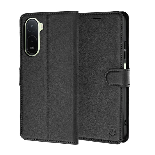 Tok Xiaomi Redmi A7 Pro 4G-hez, Techsuit, bőr folio, fekete