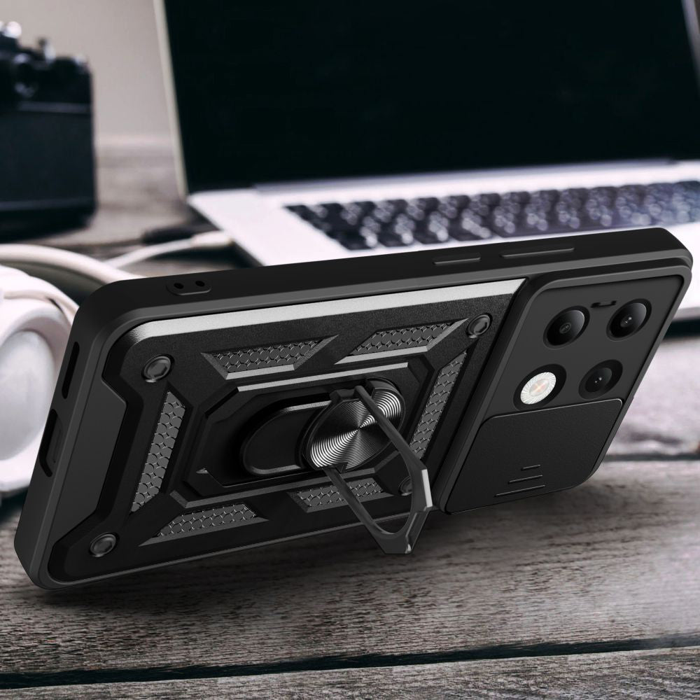 Tok Xiaomi Redmi Note 13 4G-hez, Techsuit, CamShield, Fekete