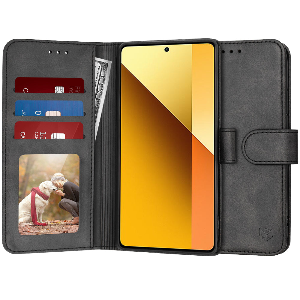 Tok Xiaomi Redmi Note 13 5G-hez, Techsuit, Diary Book, Fekete