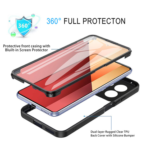 Tok Xiaomi Redmi Note 13 Pro 4G / Poco M6 Pro 4G-hez, Techsuit, ColorVerse 360, Fekete