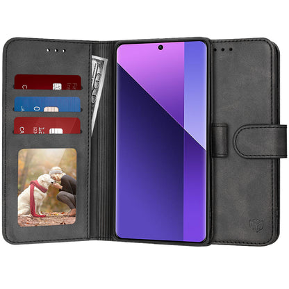 Tok Xiaomi Redmi Note 13 Pro+ készülékhez, Techsuit, Diary Book, Fekete