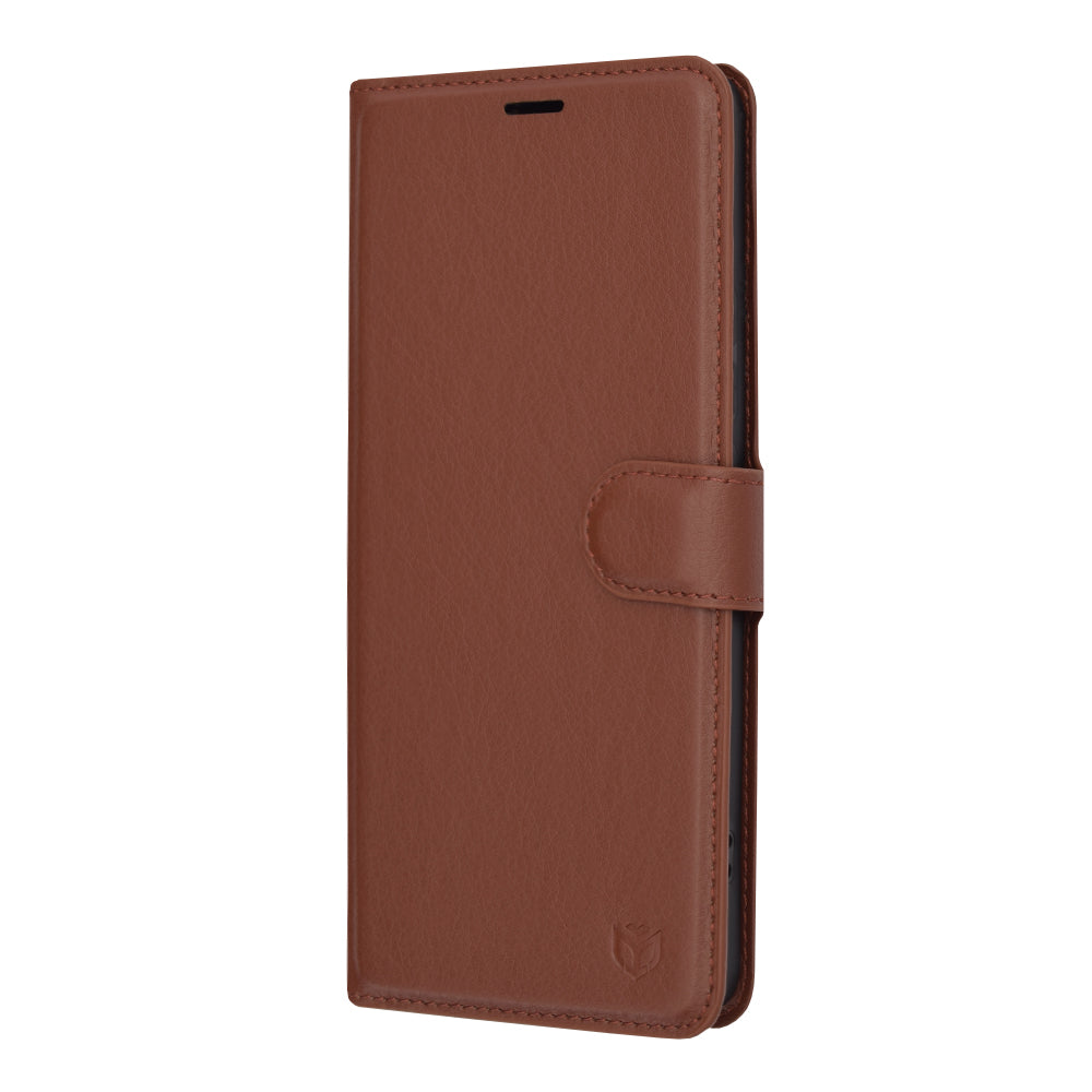 Tok Xiaomi Redmi Note 13 Pro+ készülékhez, Techsuit, bőr folio, barna