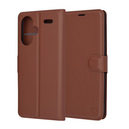 Tok Xiaomi Redmi Note 13 Pro+ készülékhez, Techsuit, bőr folio, barna
