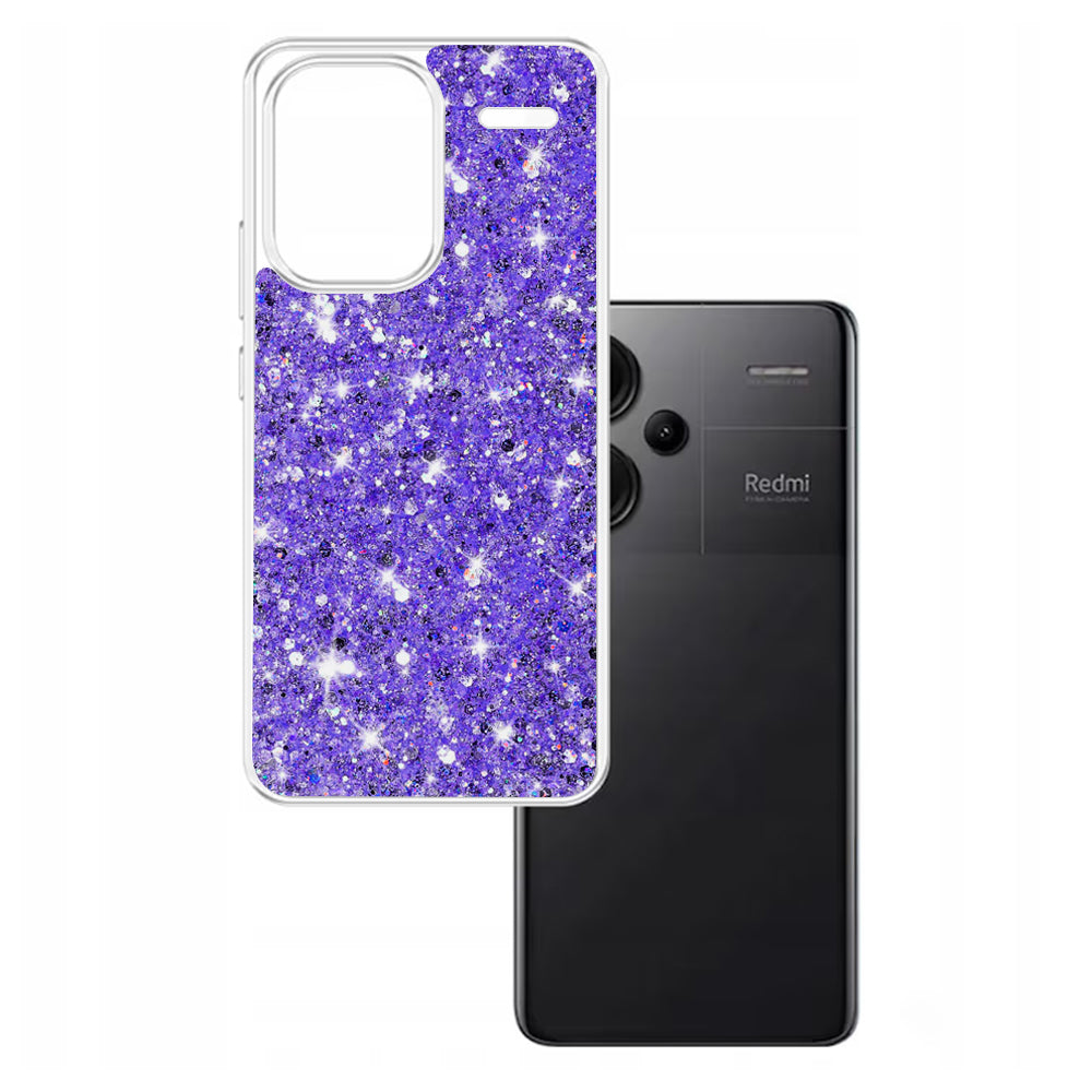 Tok Xiaomi Redmi Note 13 Pro+ készülékhez, Techsuit, Csillogó Csillám, Lila