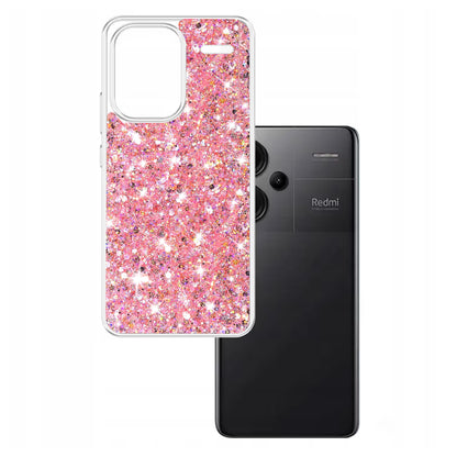 Tok Xiaomi Redmi Note 13 Pro+ készülékhez, Techsuit, Csillogó Csillám, Rózsaszín