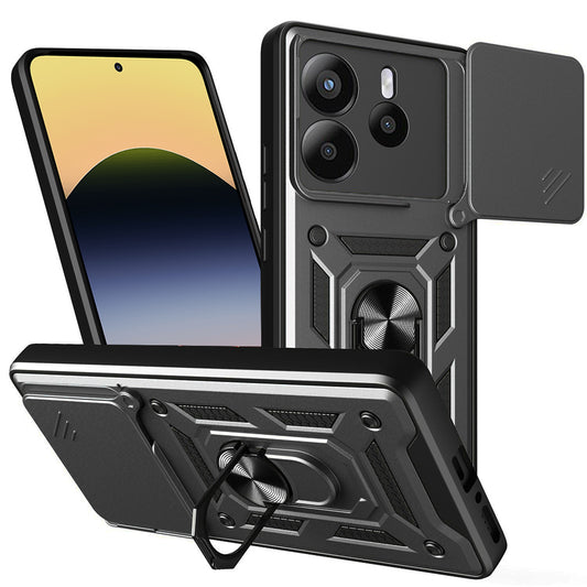 Tok Xiaomi Redmi Note 14 5G-hez, Techsuit, CamShield, Fekete