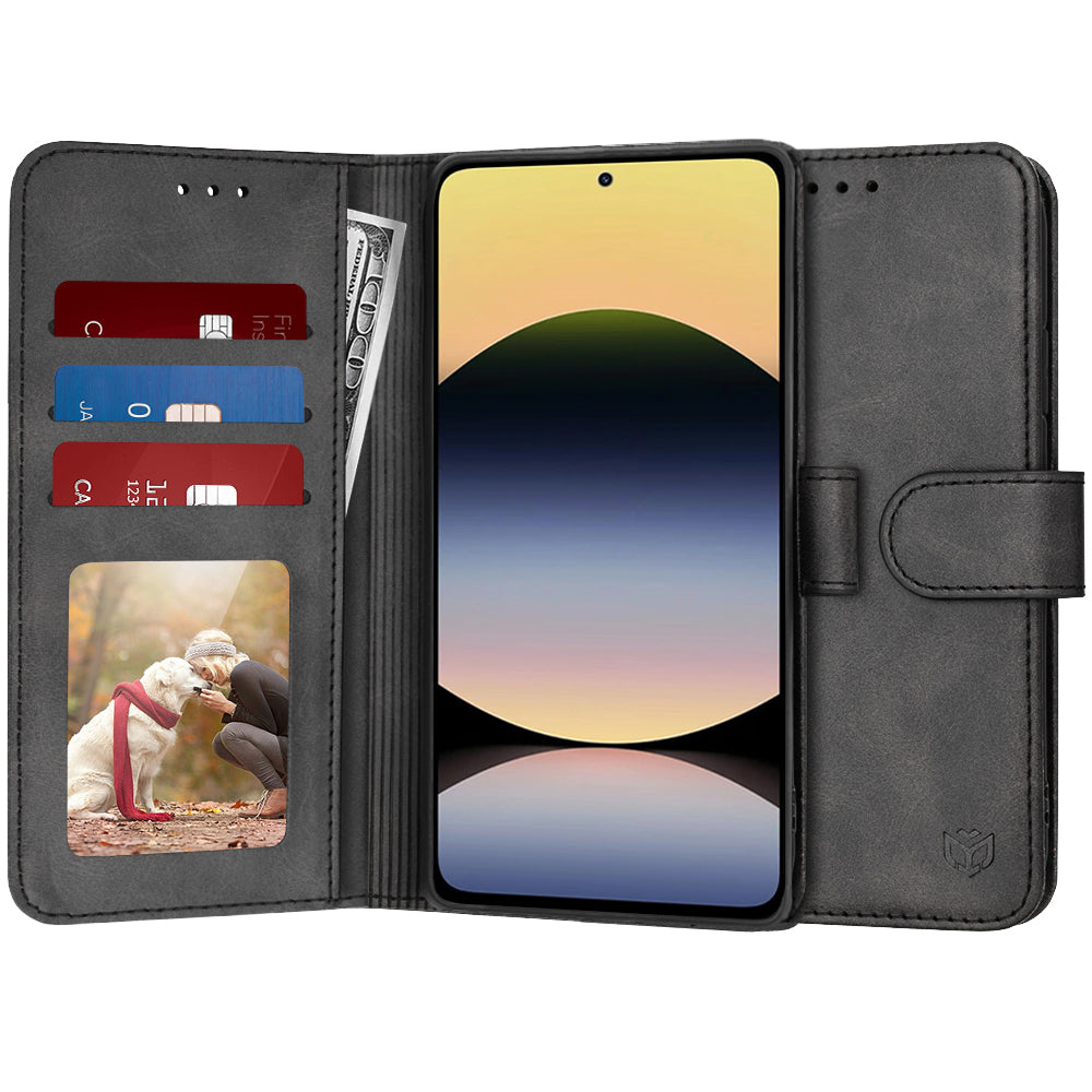 Tok Xiaomi Redmi Note 14 5G-hez, Techsuit, Diary Book, Fekete