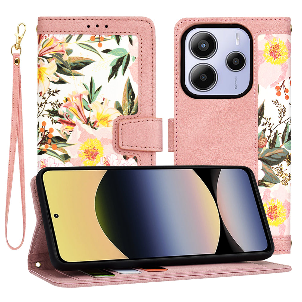 Tok Xiaomi Redmi Note 14 5G-hez, Techsuit, FlipCraft, Rózsaszín