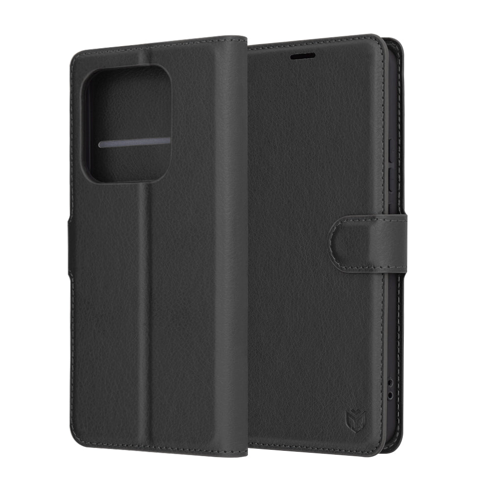 Case for Xiaomi Redmi Note 14 5G, Techsuit, Leather Folio, Black