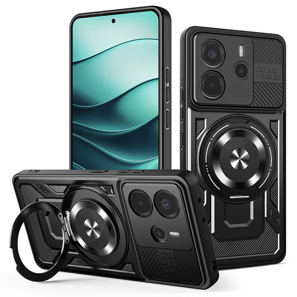Case for Xiaomi Redmi Note 14 5G, Techsuit, RuggedCam, Black
