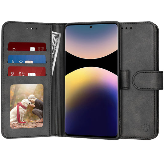 Tok Xiaomi Redmi Note 14 Pro 4G-hez, Techsuit, Diary Book, Fekete