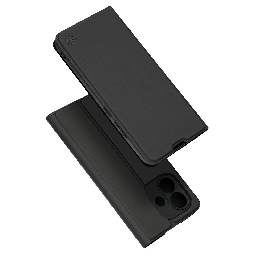 Tok Xiaomi Redmi Note 17 4G / Note 17 5G készülékhez, Techsuit, Magskin Book, fekete