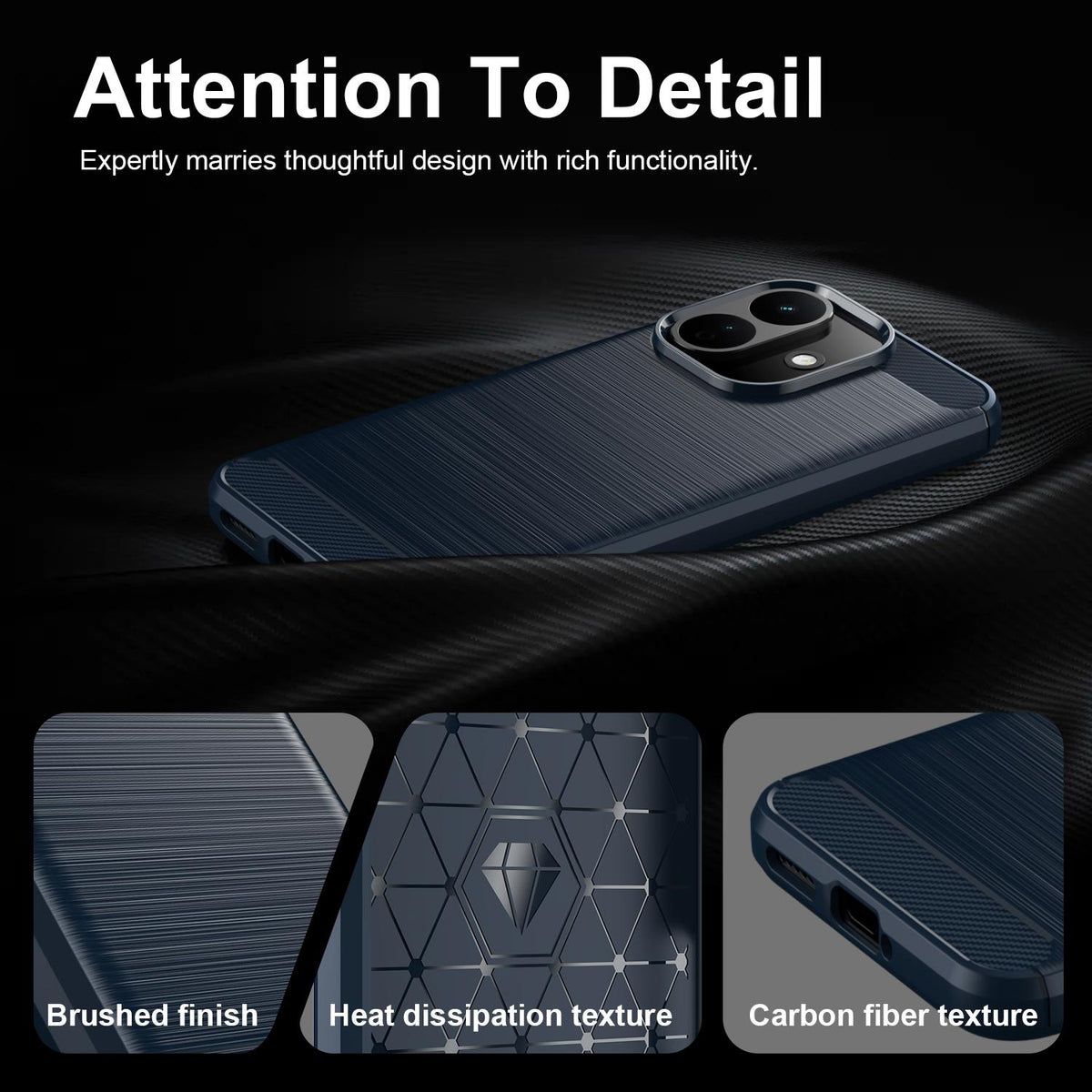 Tok Xiaomi Redmi Note 17 Pro készülékhez, Techsuit, Carbon, kék