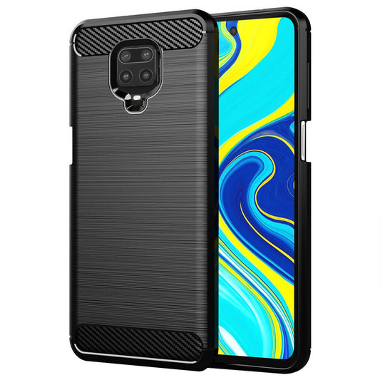 Tok Xiaomi Redmi Note 9S / Note 9 Pro / Note 9 Pro Max készülékhez, Techsuit, karbon, fekete