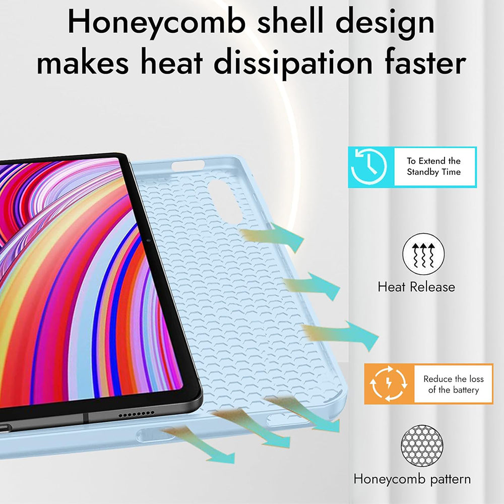 Tok Xiaomi Redmi Pad Pro / Pad / Pad Pro 5G-hez, Techsuit, Flex Trifold, Tengerészkék