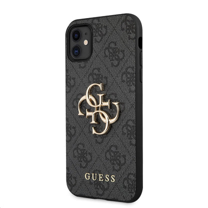 Tok Apple iPhone 11-hez, Guess, 4G Metal Logo, Szürke