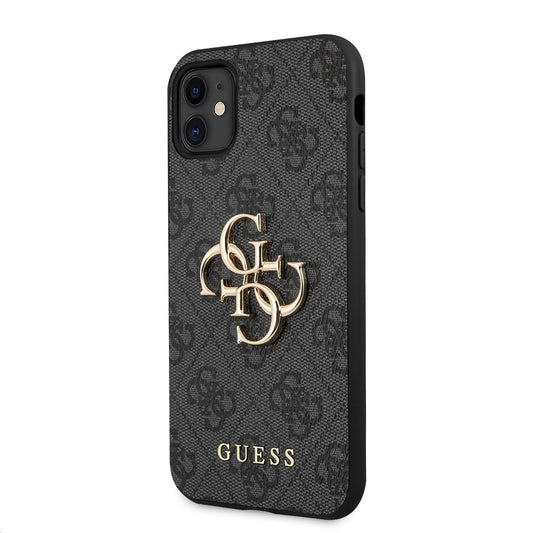 Tok Apple iPhone 11-hez, Guess, 4G Metal Logo, Szürke