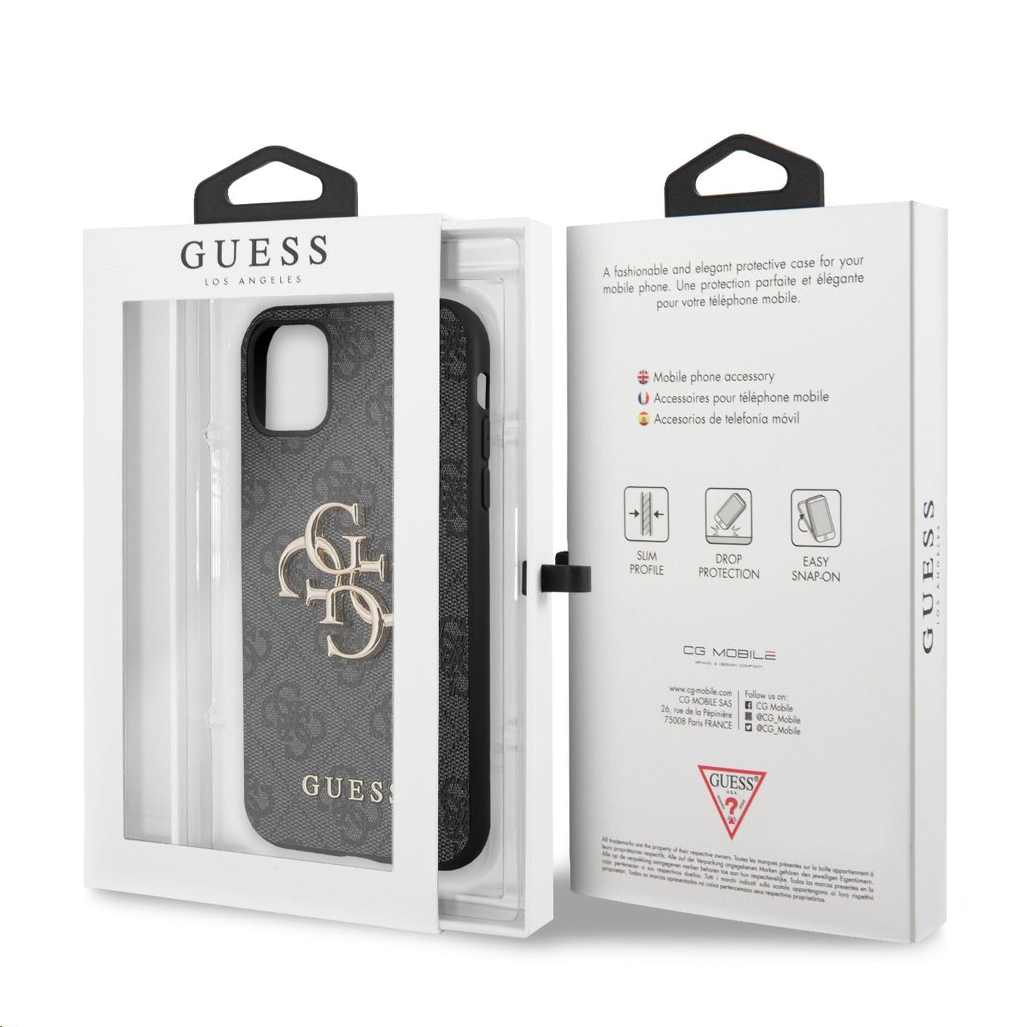 Tok Apple iPhone 11-hez, Guess, 4G Metal Logo, Szürke