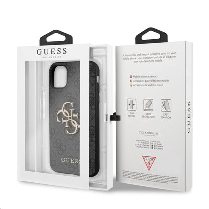 Tok Apple iPhone 11-hez, Guess, 4G Metal Logo, Szürke