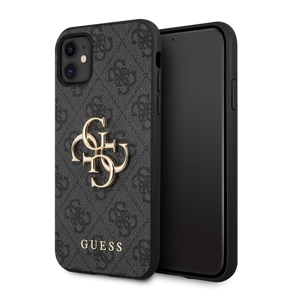 Tok Apple iPhone 11-hez, Guess, 4G Metal Logo, Szürke