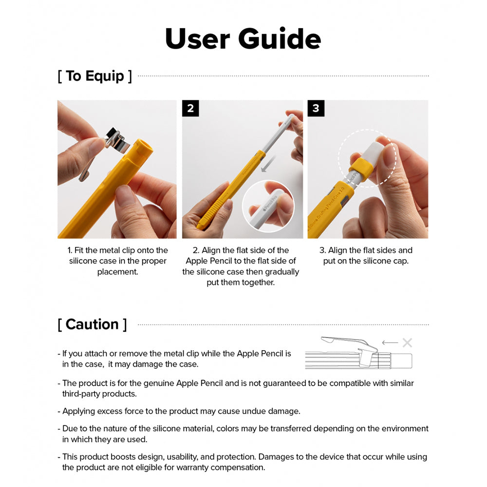 Ringke Drafting Case for Apple Pencil Pro / Pencil (Generation 2), White