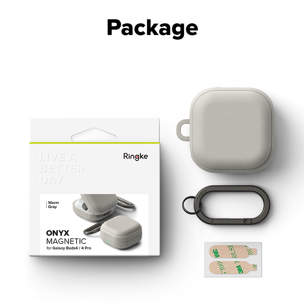 Ringke Onyx Magnetic tok Samsung Galaxy Buds4 / Buds4 Pro-hoz, Szürke