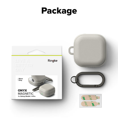Ringke Onyx Magnetic tok Samsung Galaxy Buds4 / Buds4 Pro-hoz, Szürke
