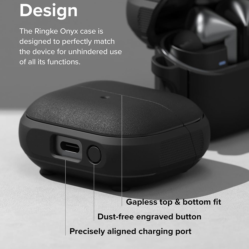 Ringke Onyx tok Samsung Galaxy Buds3 FE / Buds3 Pro / Buds3-hoz, Fekete