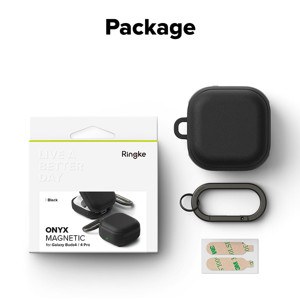 Ringke Onyx Magnetic tok Samsung Galaxy Buds4 / Buds4 Pro-hoz, Fekete