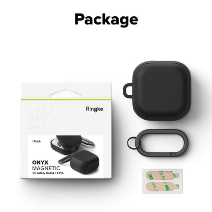 Ringke Onyx Magnetic tok Samsung Galaxy Buds4 / Buds4 Pro-hoz, Fekete