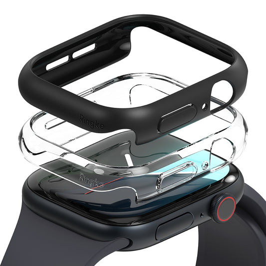 Ringke Slim tok Apple Watch Series 10 / 11 46mm-hez, 2 darabos készlet, Matt fekete / Átlátszó