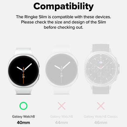 Ringke Slim tok Samsung Galaxy Watch8 40mm-hez, 2 darabos készlet, matt fekete