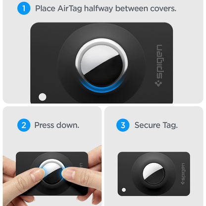 Spigen Air Fit 2 tok Apple AirTag-hez, 2 darabos készlet, Fekete ACS11199