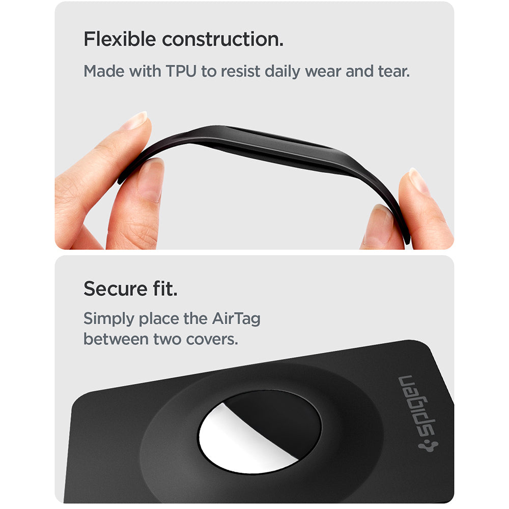 Spigen Air Fit 2 tok Apple AirTag-hez, 2 darabos készlet, Fekete ACS11199